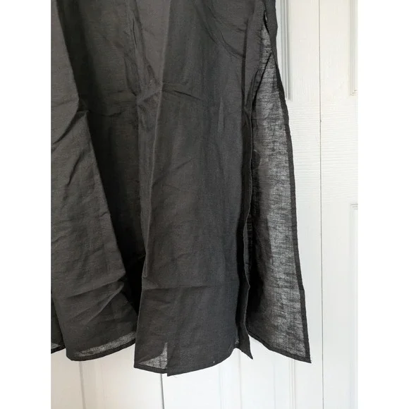 J. Crew Linen Cotton Blend Tie Back Midi Dress Size M Black NWOT $128 CI281 - Picture 5 of 9